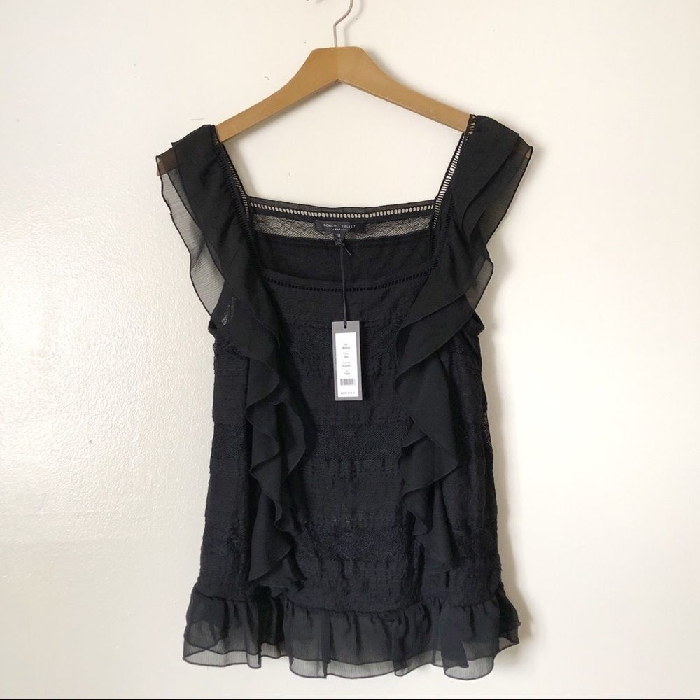 Romeo & Juliet Couture Lace Ruffle Blouse NWT